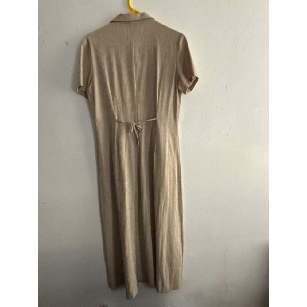 Vintage Sarah Chapman Maxi Gingham Modest Button Up Tie - Back Dress Size 12 - Picture 2 of 15
